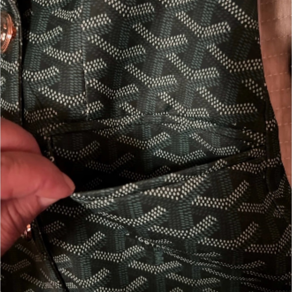 Green Double-Breasted Blazer with Pattern - Picture 4 of 9